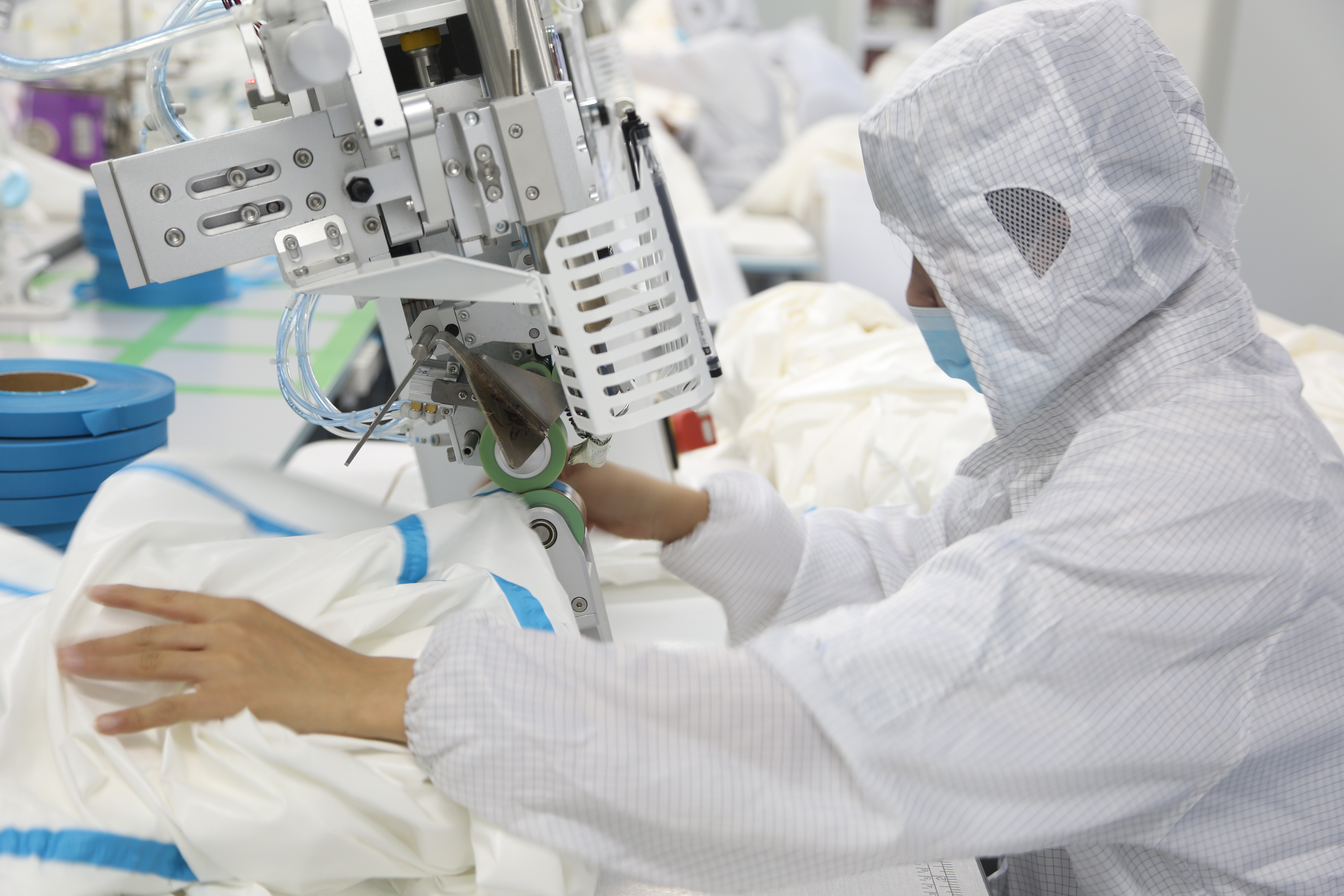 個人的な医学の保護プロダクト5/6の化学抵抗力がある使い捨て可能なつなぎ服医学テープ3xl 4xl 7