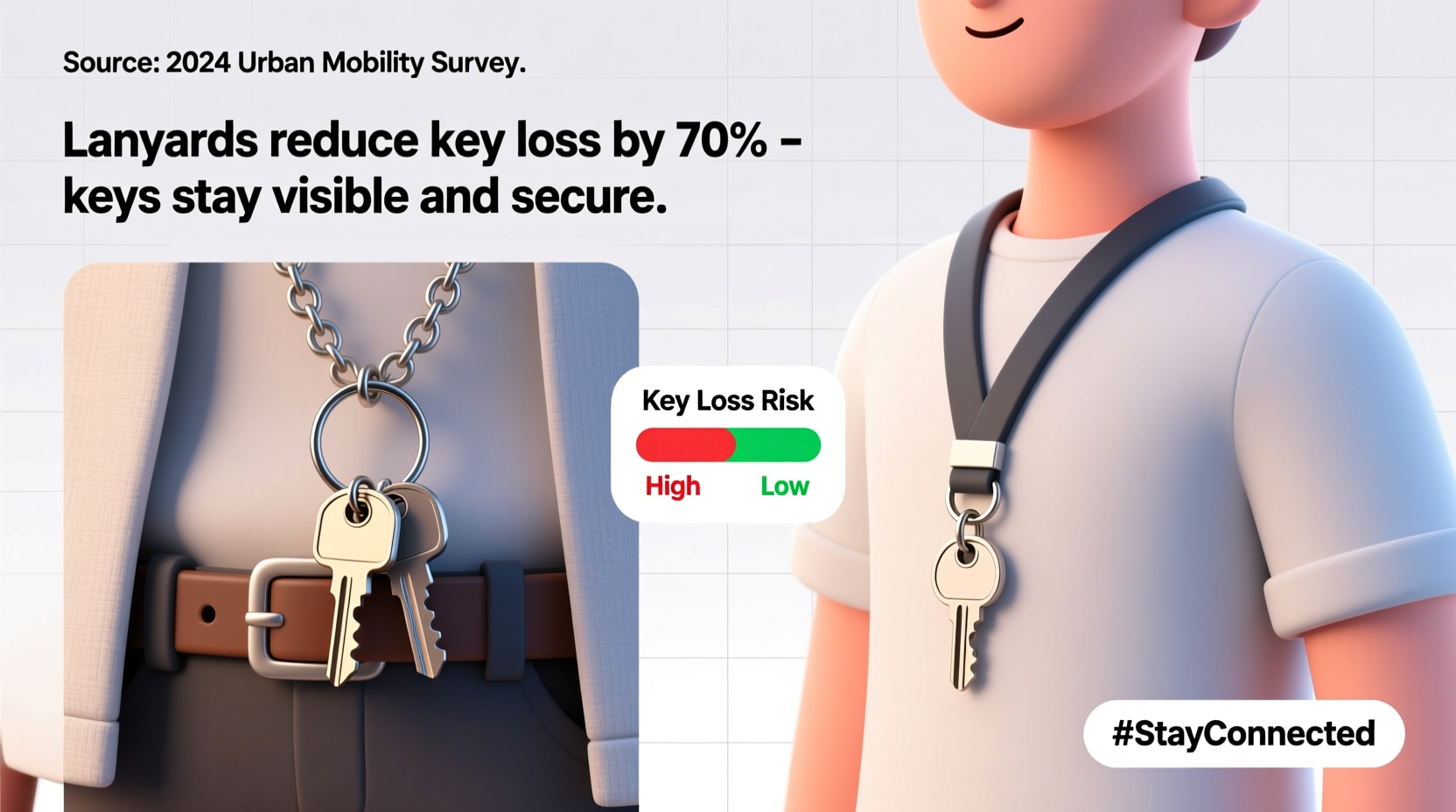 keychains vs lanyards which is less likely to get your keys lost