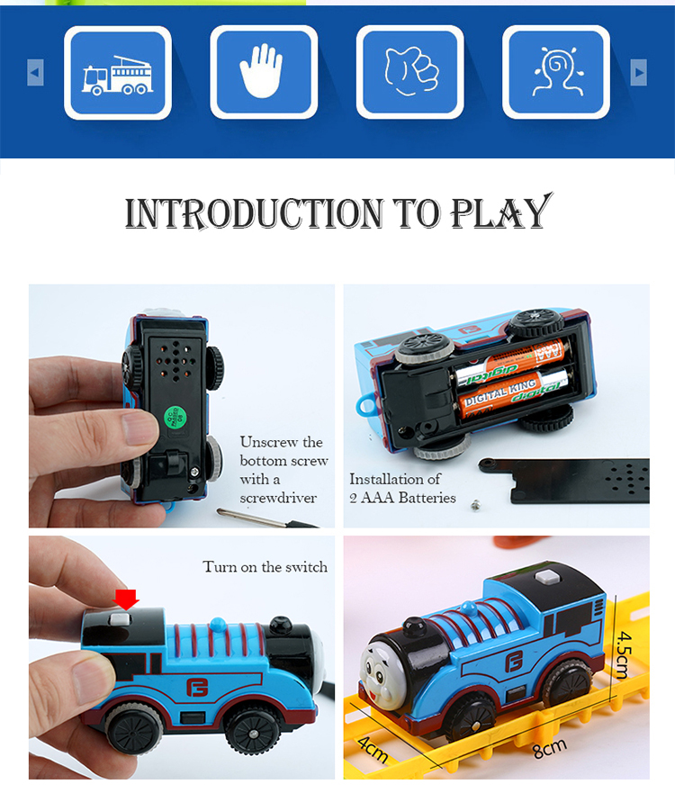 1-4  Kids electric rail car toy magical Rail Car Toy Train Play Set Plastic Road Racing Track Toys for Children Gifts