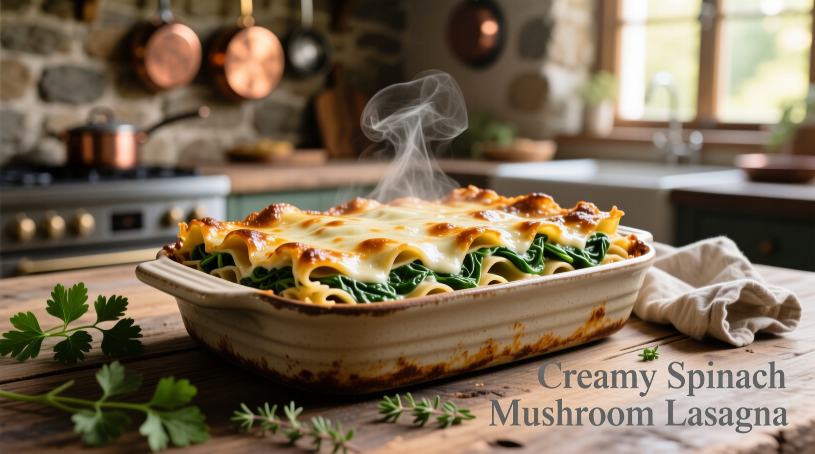 Perfect Creamy Spinach Mushroom Lasagna Recipe