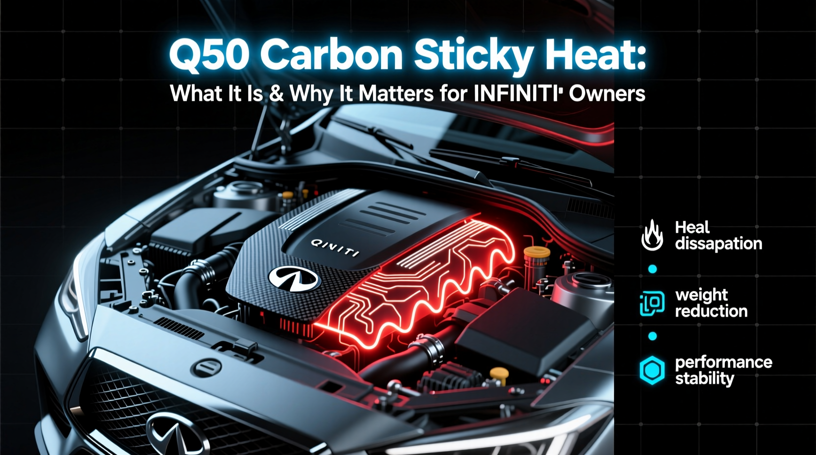 q50 carbon sticky heat