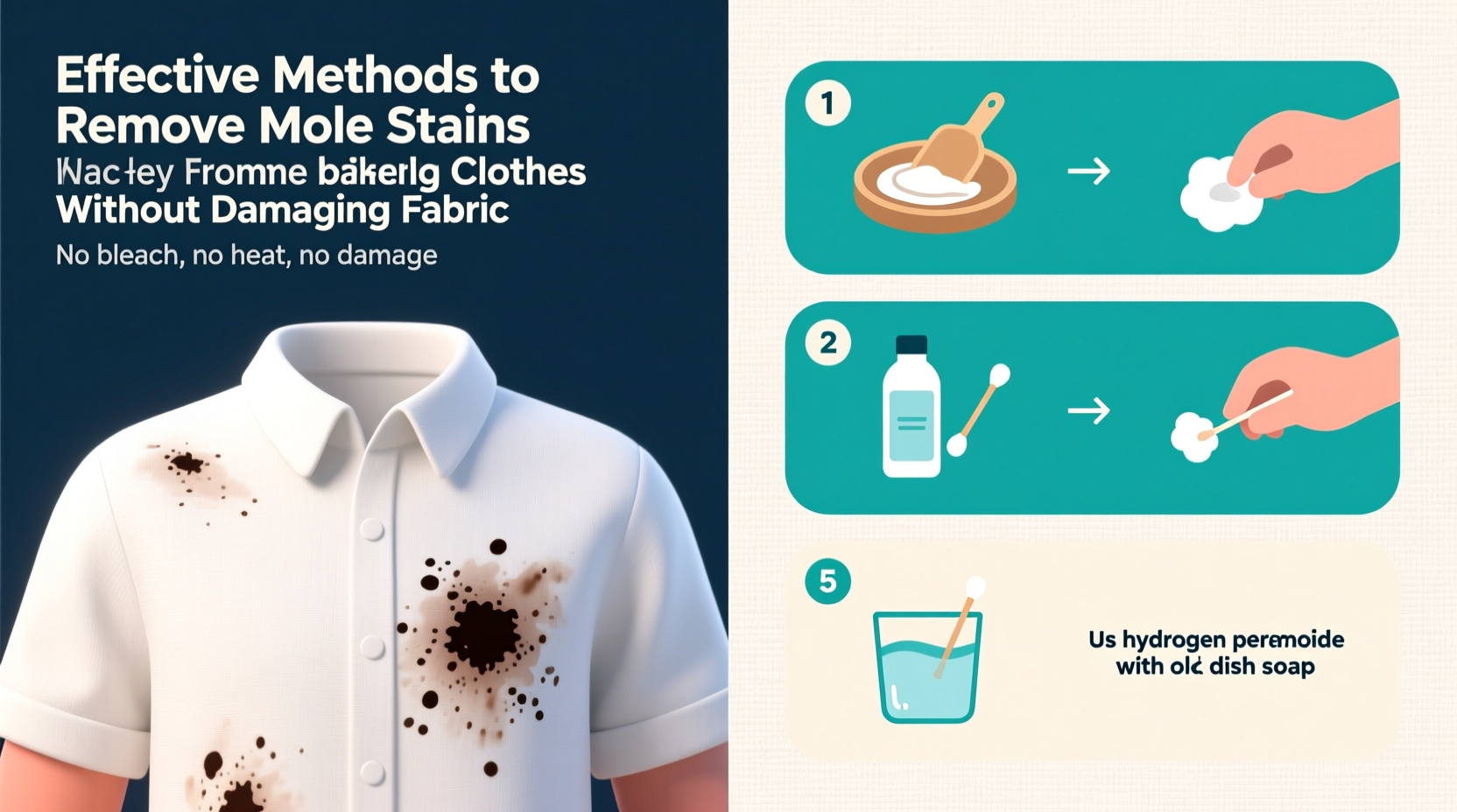 effective methods to remove mole stains from clothes without damaging fabric