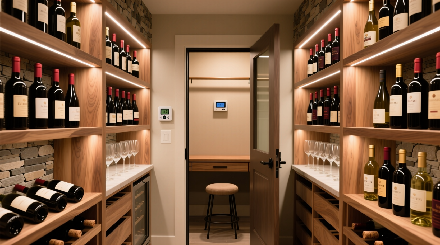 convert your extra closet into a mini wine cellar