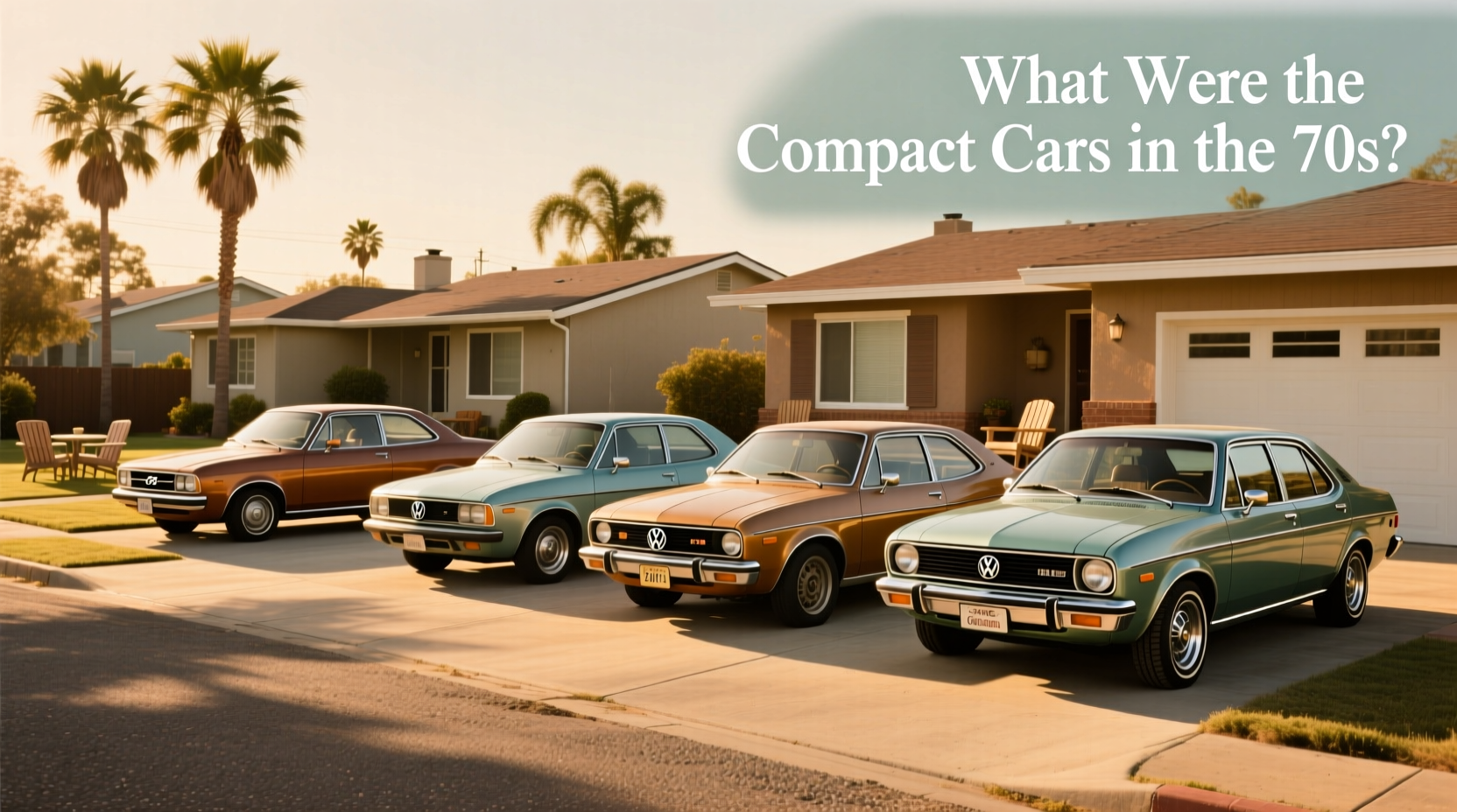 1970s hatchback compact car parked on suburban street