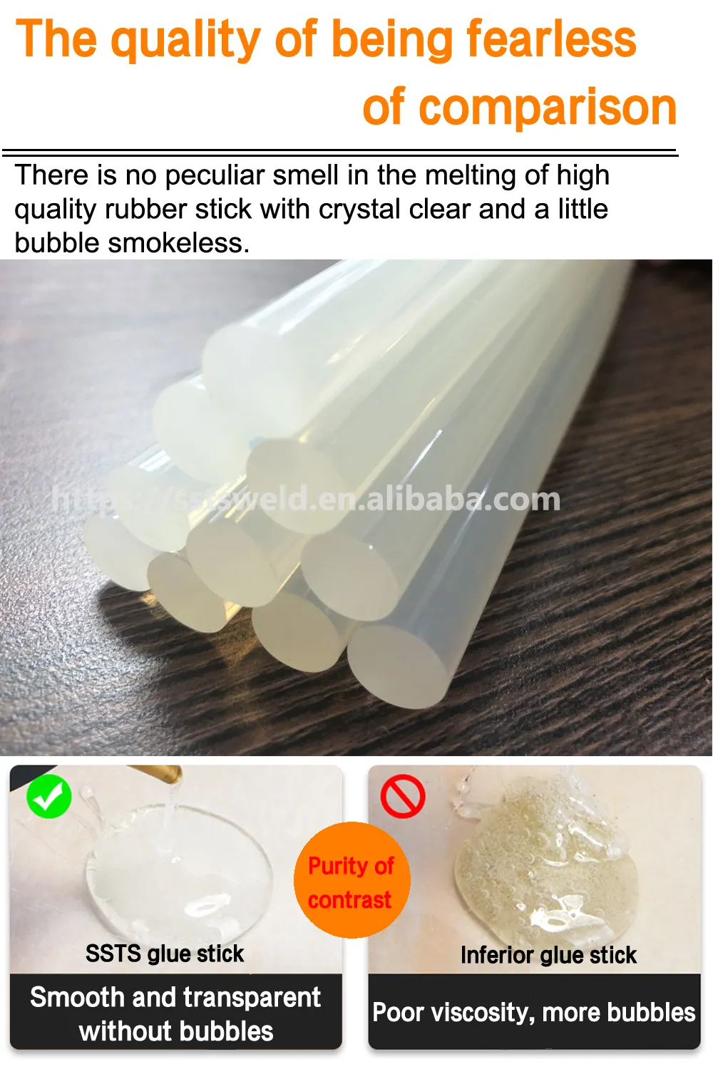 Crystal Transparent EVA 7mm /11mm Hotmelt Glue Stick with Hotmelt Glue Gun Office and School use Adhesive Stick ST-200MM