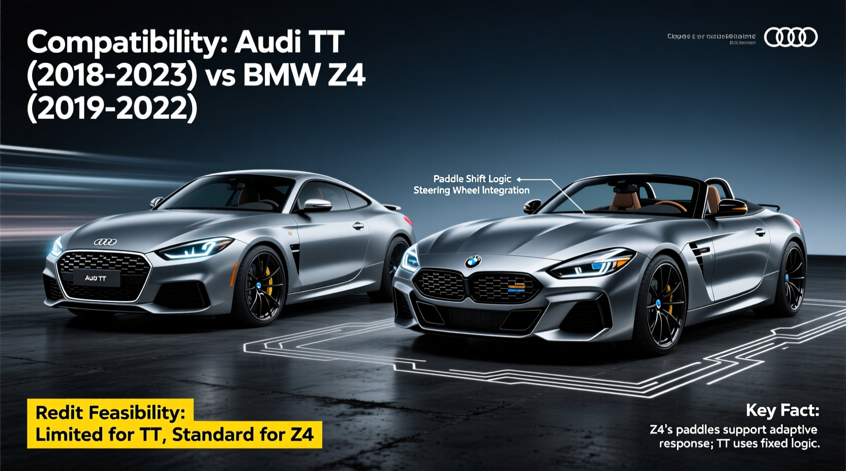 audi tt vs bmw z4 paddles
