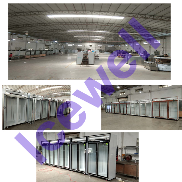 Black color upright fridge glass door display Cooler Fridge showcase Equipment