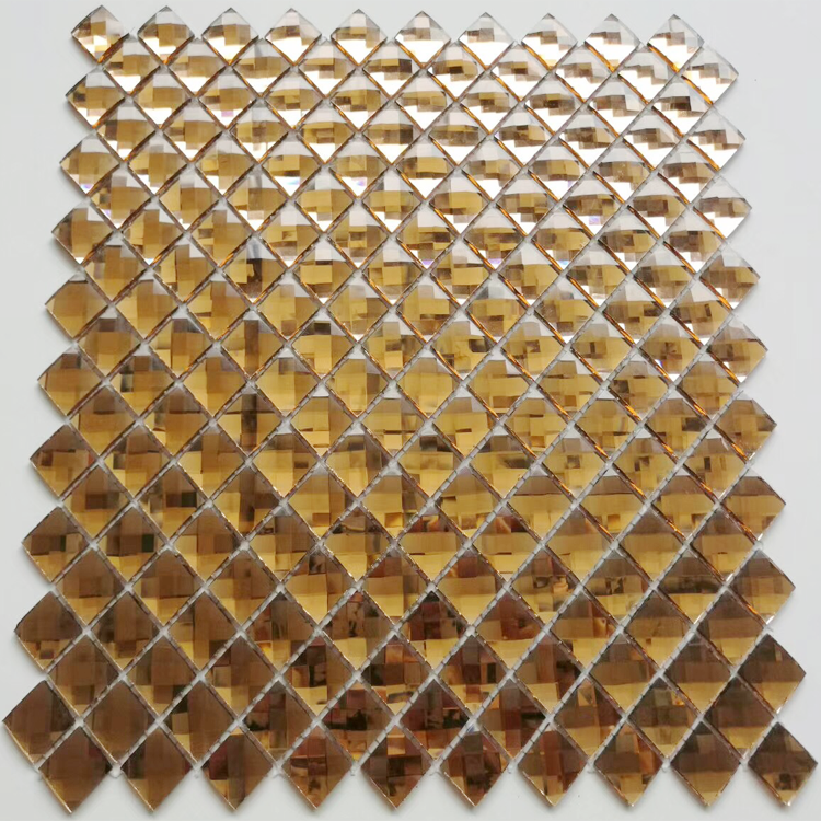 菱形镜面水晶马赛克镜面玻璃瓷砖后挡板