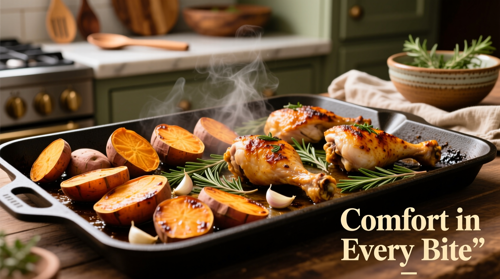 Roasted sweet potato and chicken sheet pan dinner
