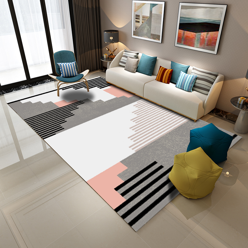 Fashionable elegant comfortable touching feeling carpet  polyester color exhibition mat living room carpet