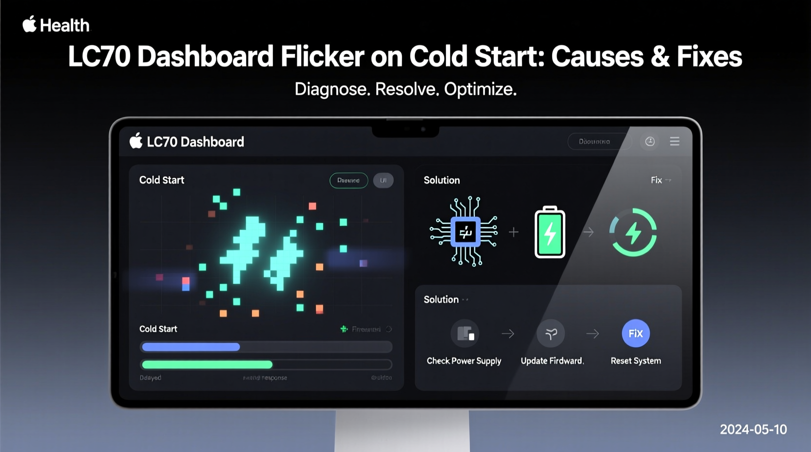 lc70 dashboard flicker cold start