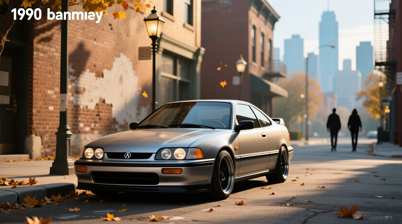 1990 Acura Integra hatchback in silver on city street
