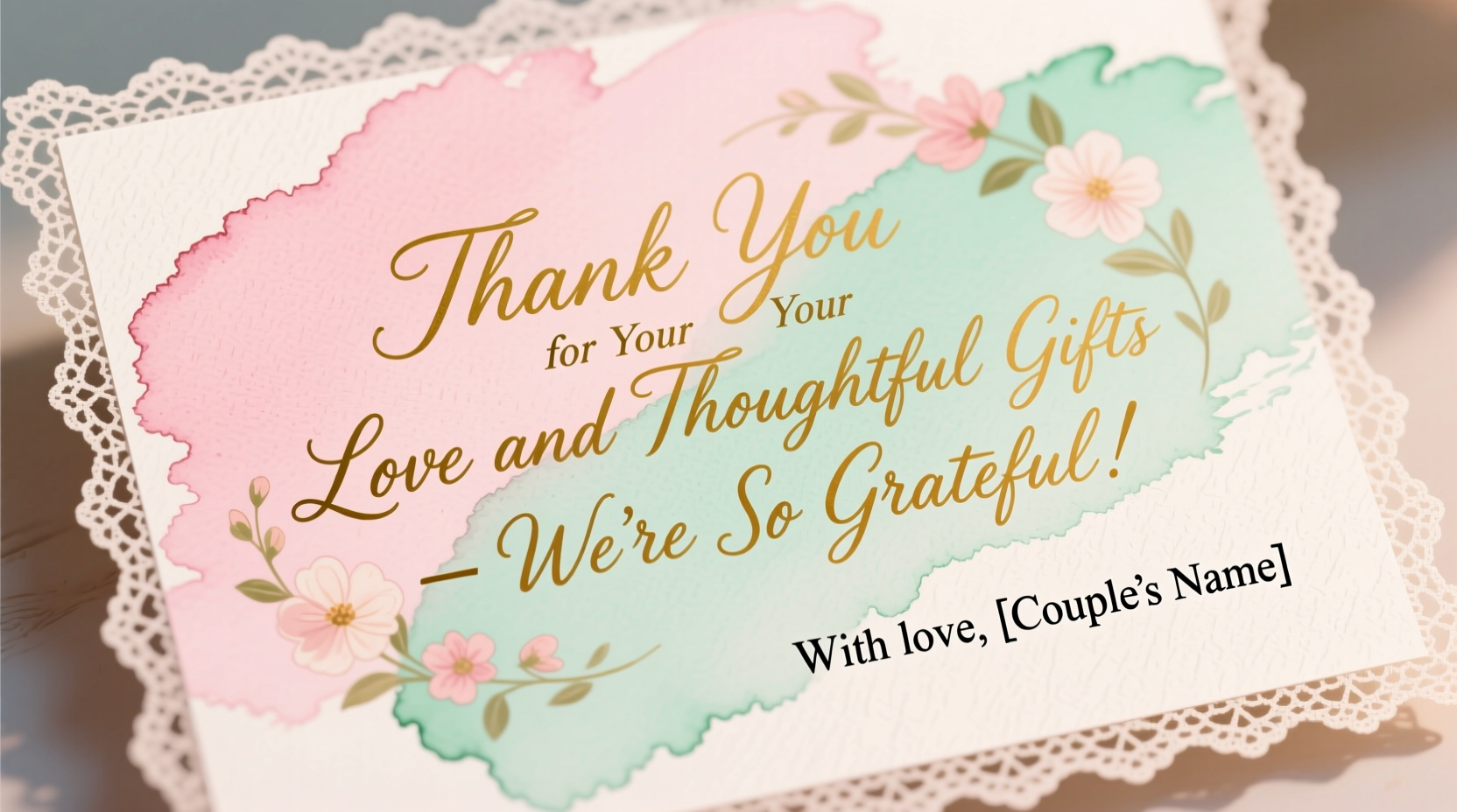 what to write in a wedding shower thank you card