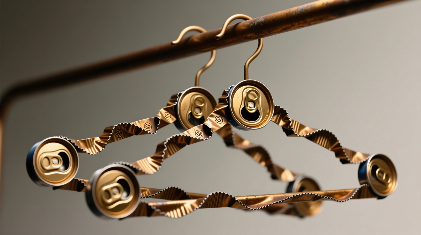 create double clothes hangers with beverage can tabs