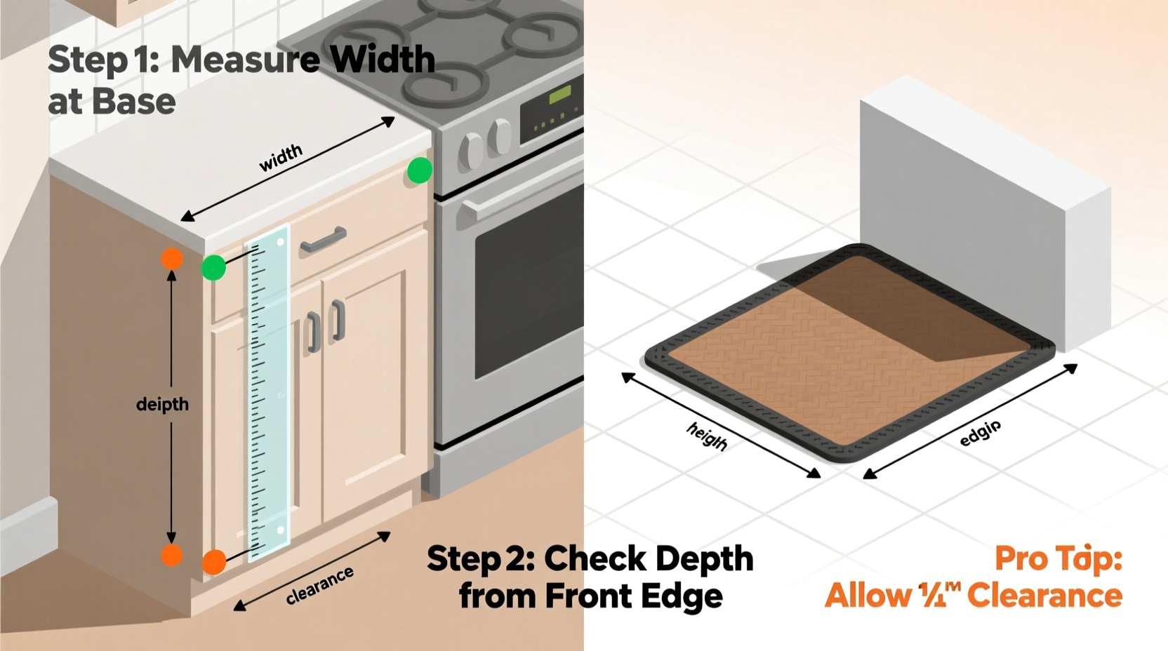 the ultimate guide to measuring your cabinets for a perfect custom mat fit