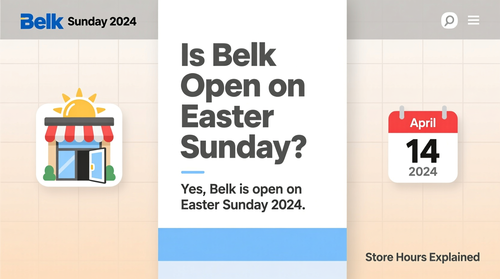 is belk open on easter sunday