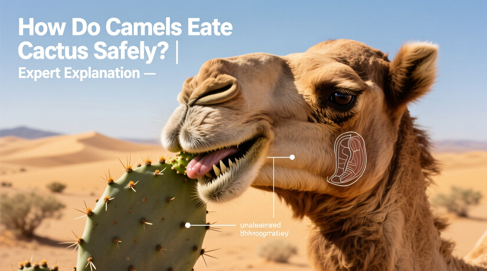 how do camels eat cactus