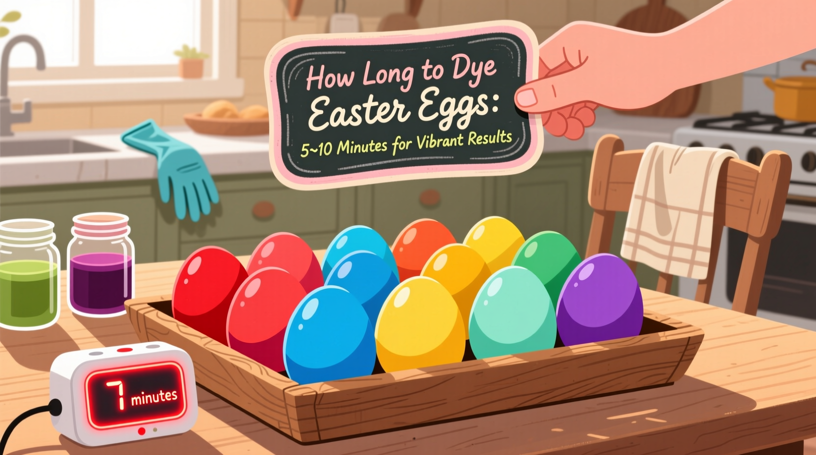how long to dye easter eggs