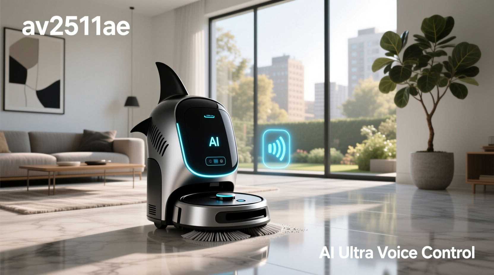 Shark AV2511AE AI Ultra Voice Control Robot Vacuum showing dustbin and charging dock