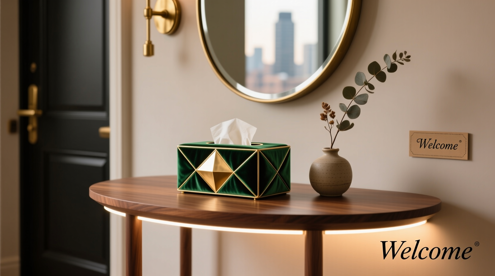 stylish entrance table decorating tips incorporating a tissue box with flair