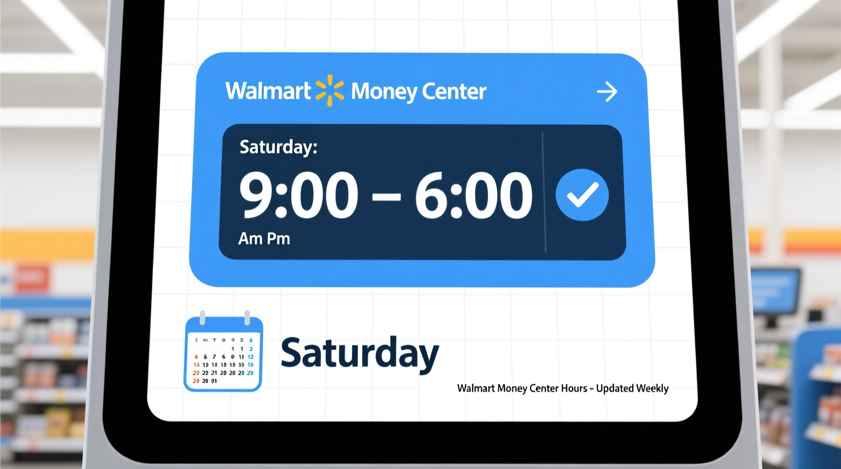 is walmart money center open on saturdays