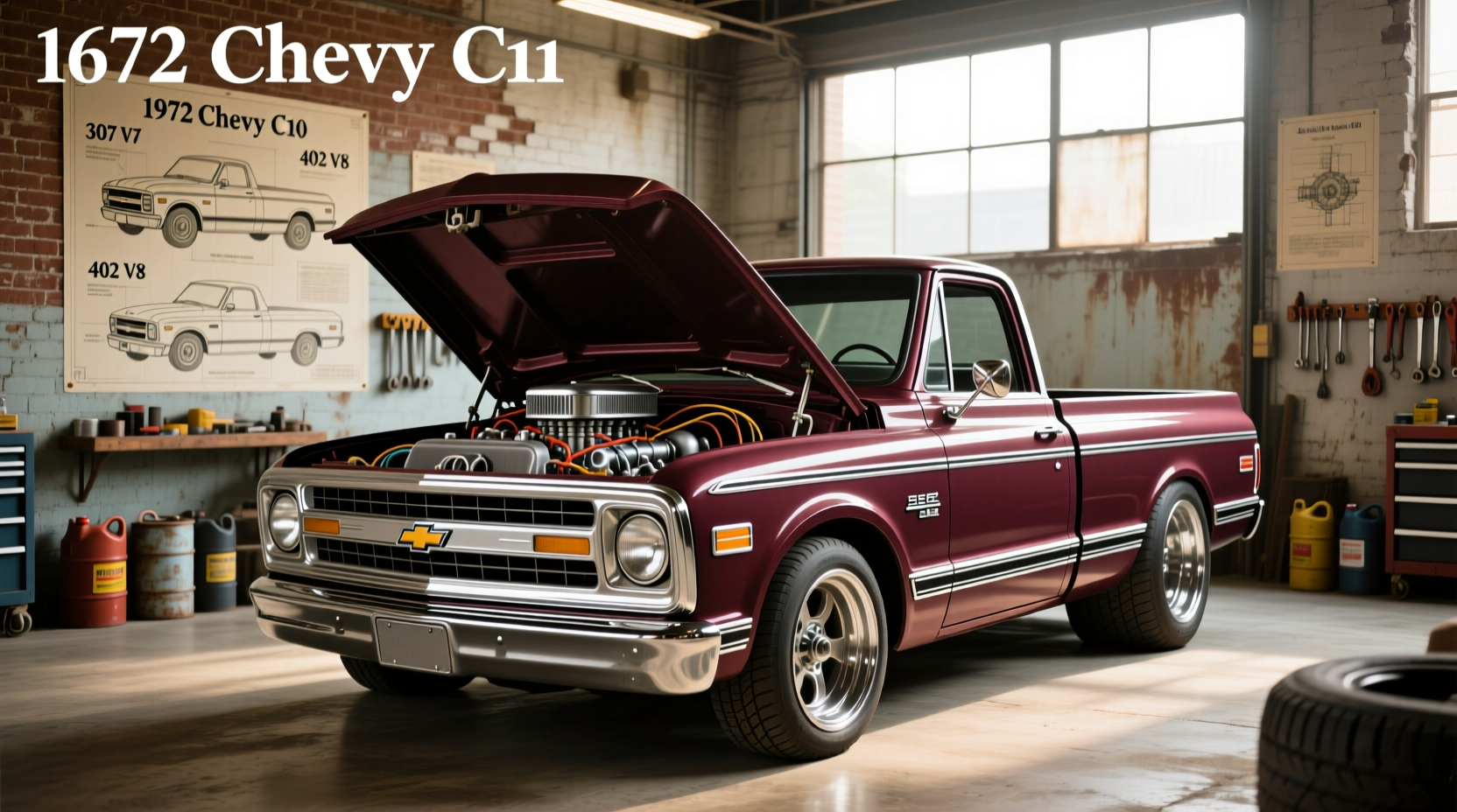 1972 Chevrolet C10 Custom pickup truck in restored condition
