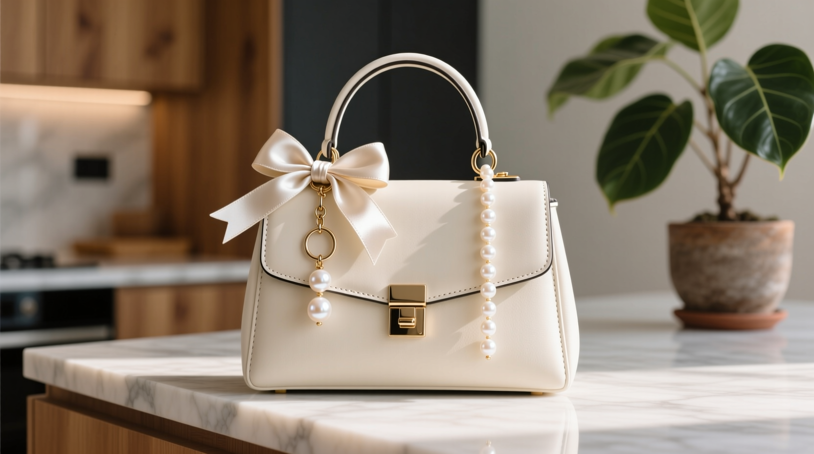 creative ways to style a pearl bow keychain with your handbag for effortless elegance