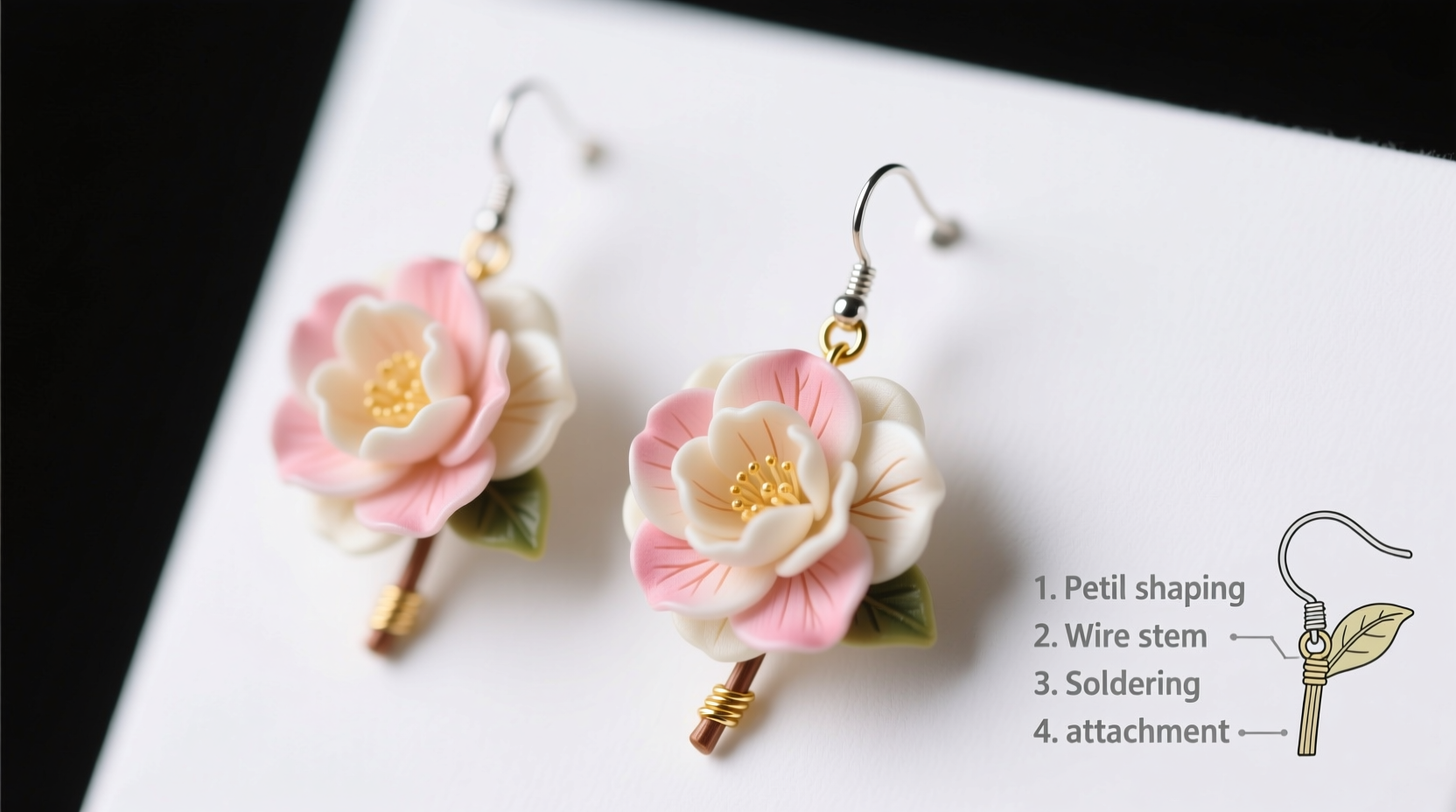 step by step guide to crafting elegant mini camellia flower earrings at home