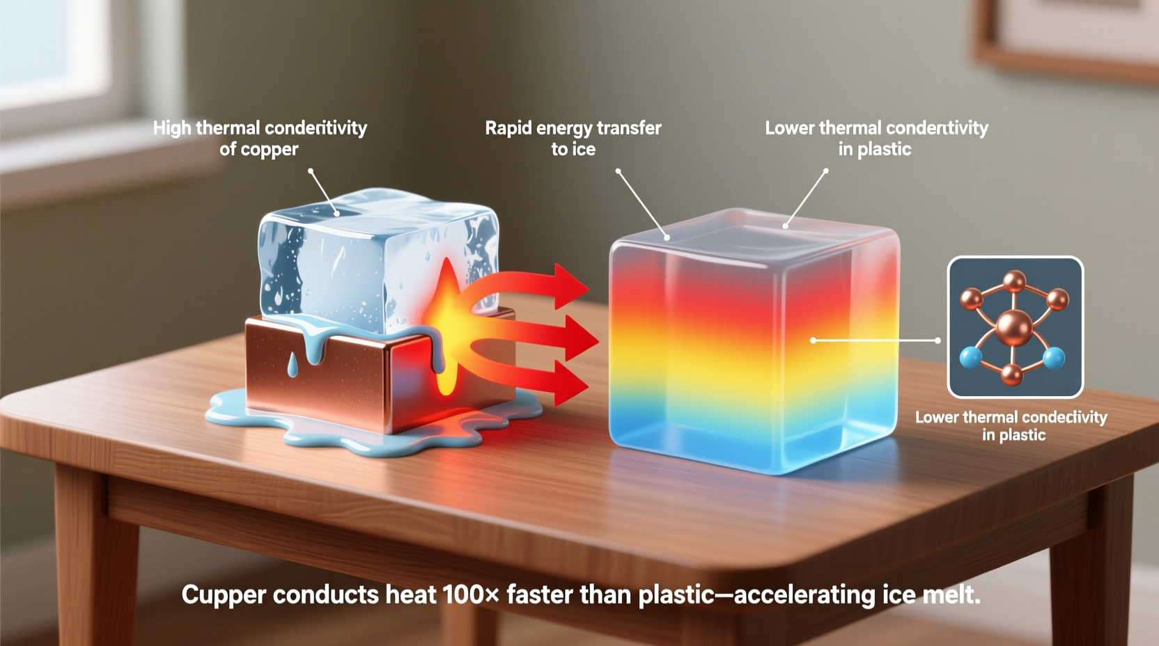why does copper melt ice faster the science explained