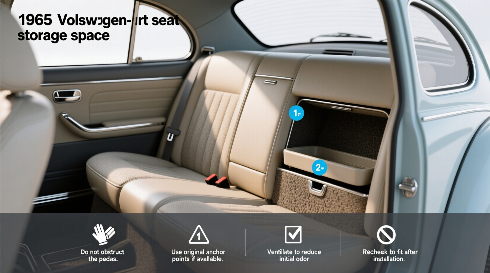 1965 volkswagen beetle interior storage space behind rear seat