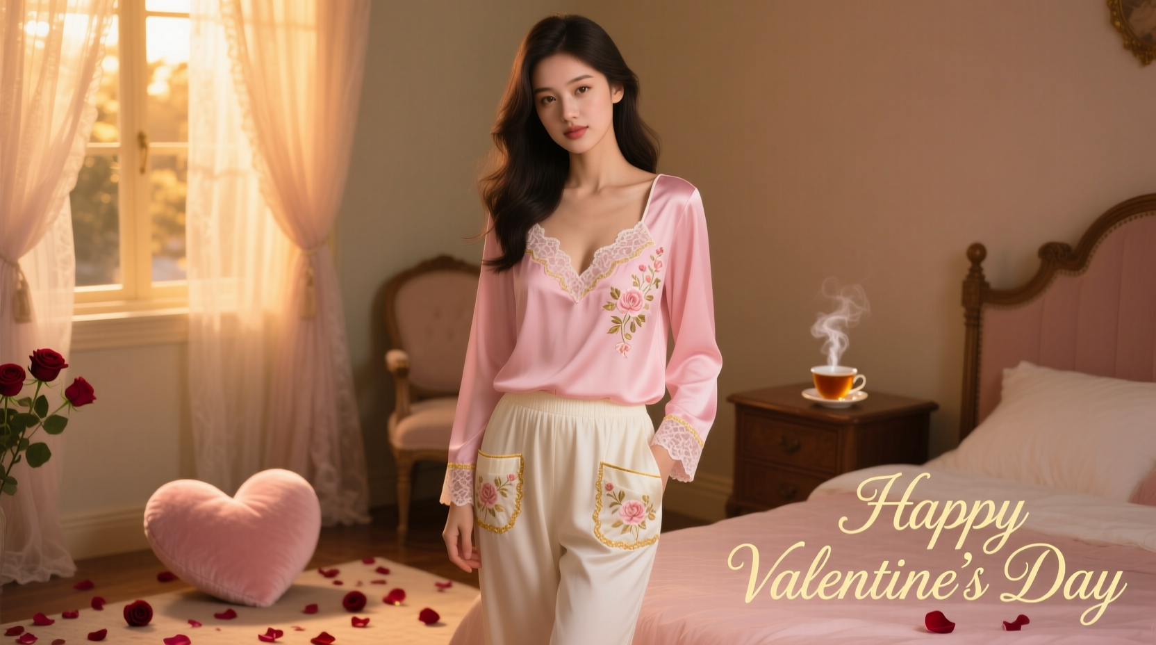 womens valentine day pajamas