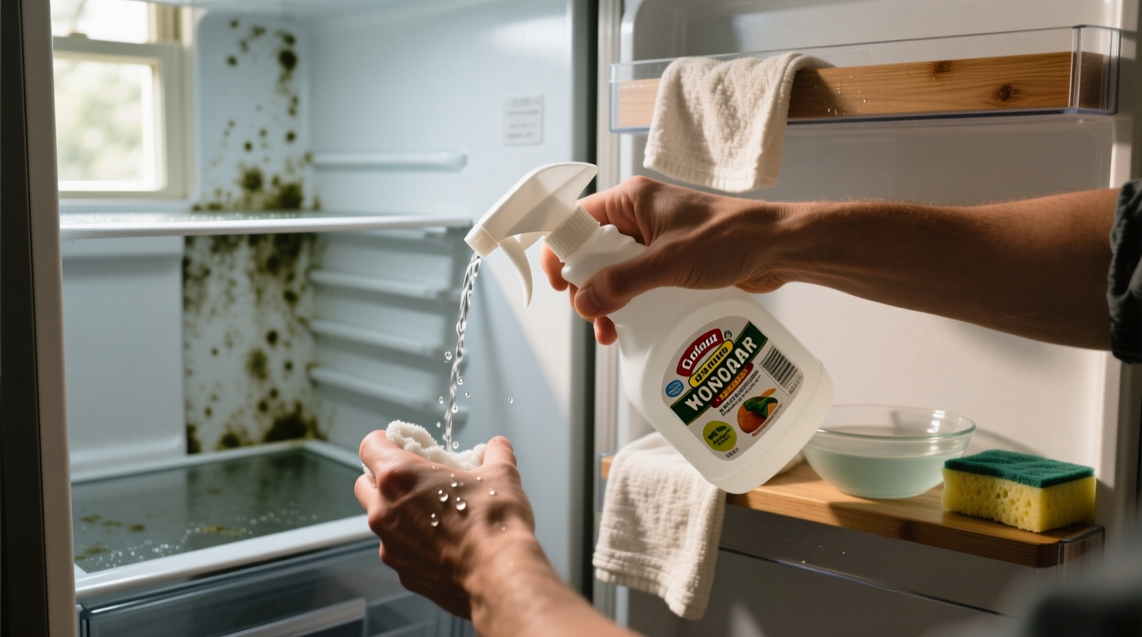 how to clean a fridge with vinegar