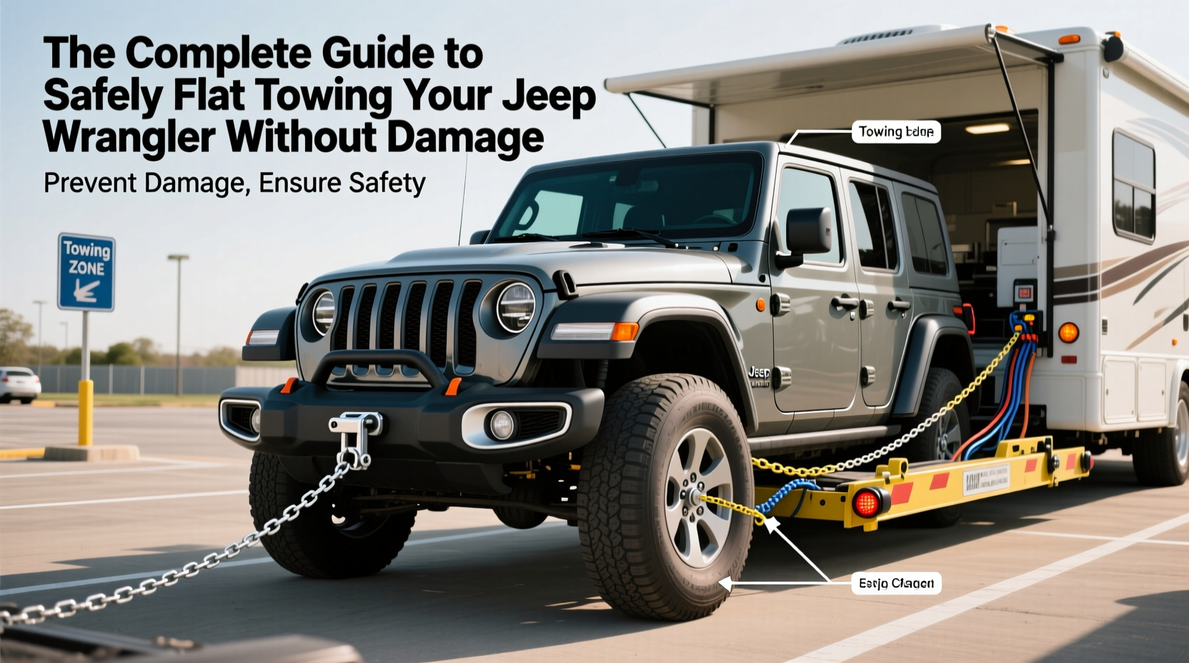 the complete guide to safely flat towing your jeep wrangler without damage