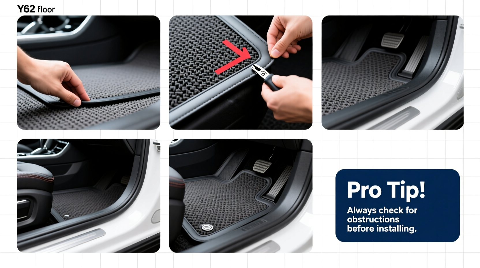 y62 floor mat installation