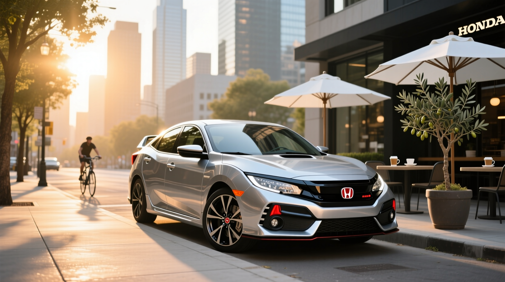 11th generation Honda Civic hatchback in urban setting