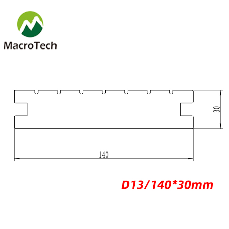 Hot sale 140x30mm Slotted solid anti-rotten wood floor wpc decking outdoor plastic floor