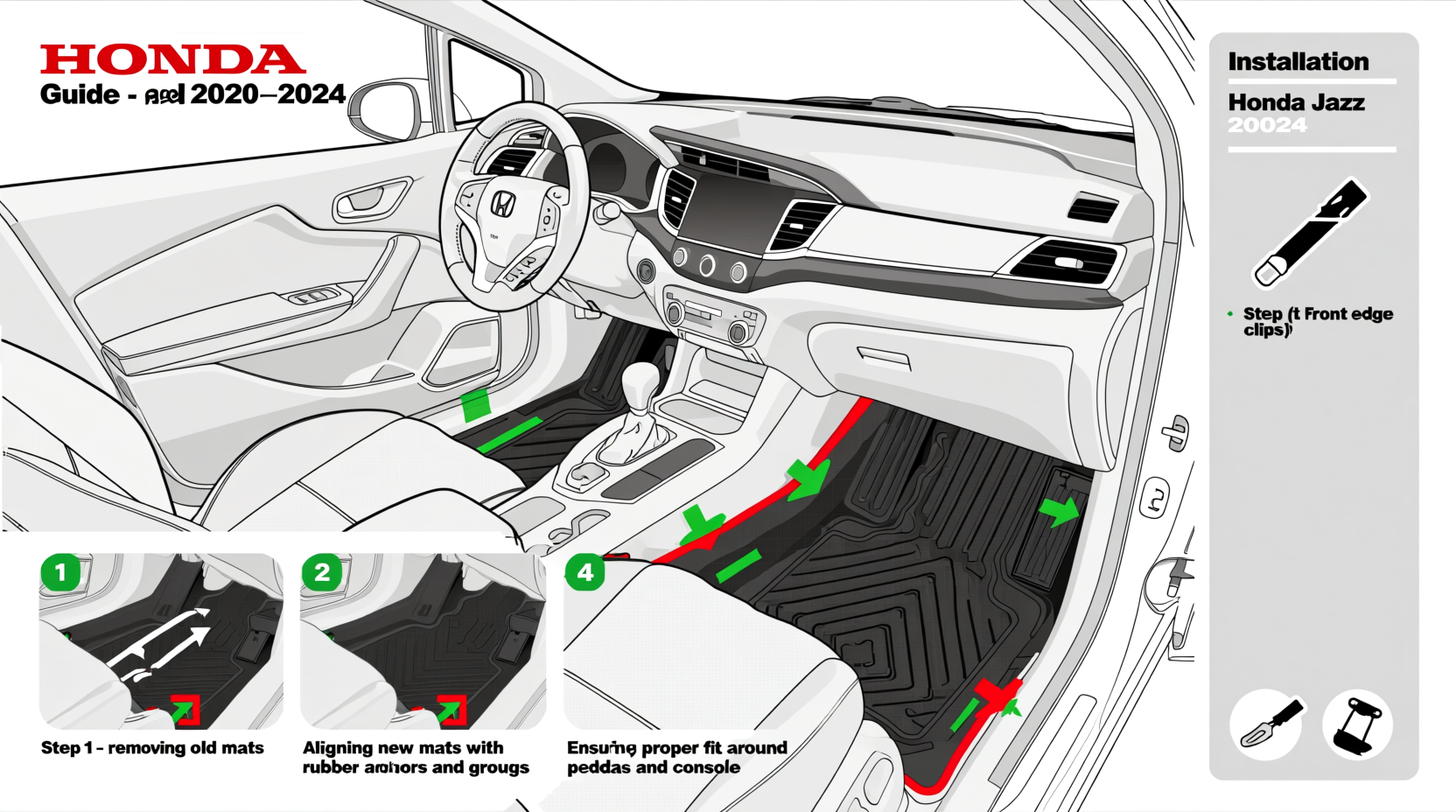honda jazz mat installation guide