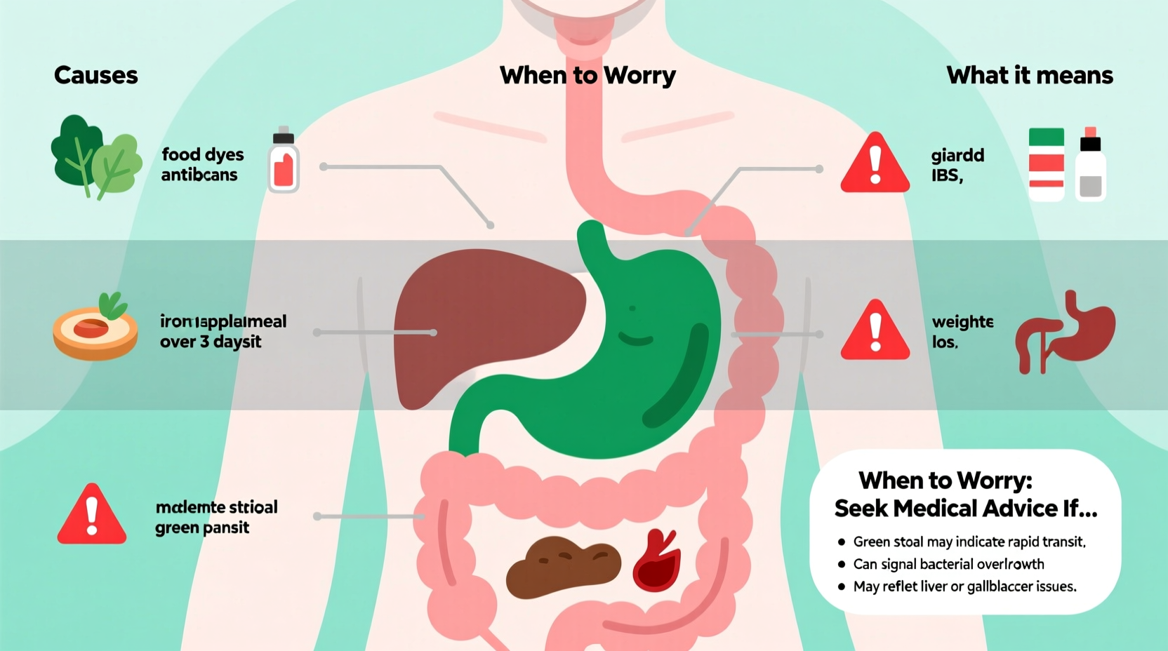 green stool causes when to worry and what it means