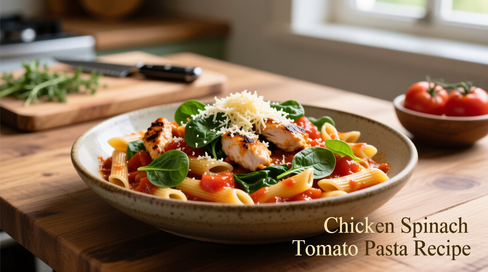 Perfect Chicken Spinach Tomato Pasta Recipe in 30 Minutes