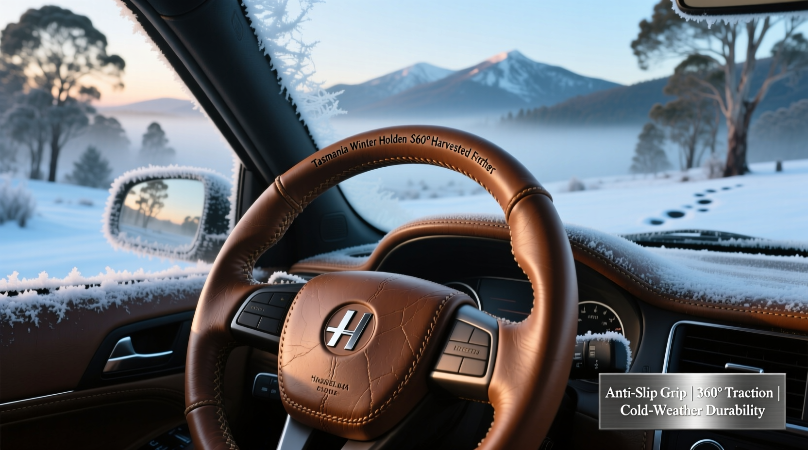 tasmania winter holden leather steering wheel safety
