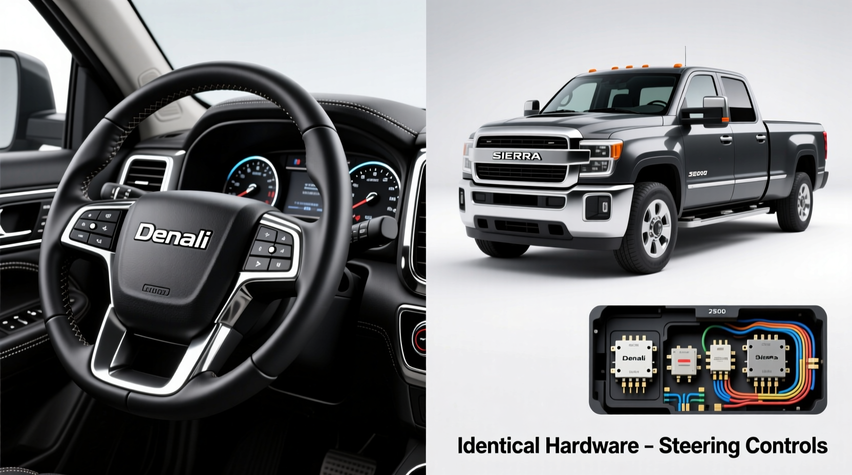 denali 2500 vs sierra steering controls