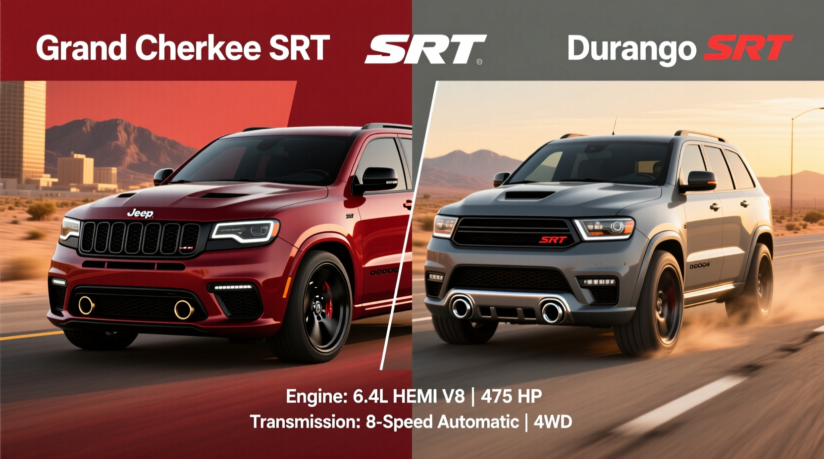 grand cherokee srt vs durango srt