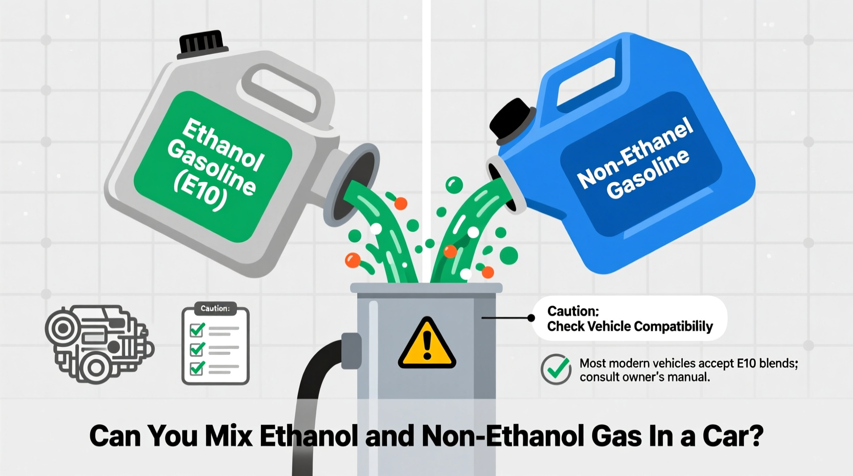 can you mix ethanol and non ethanol gas in car
