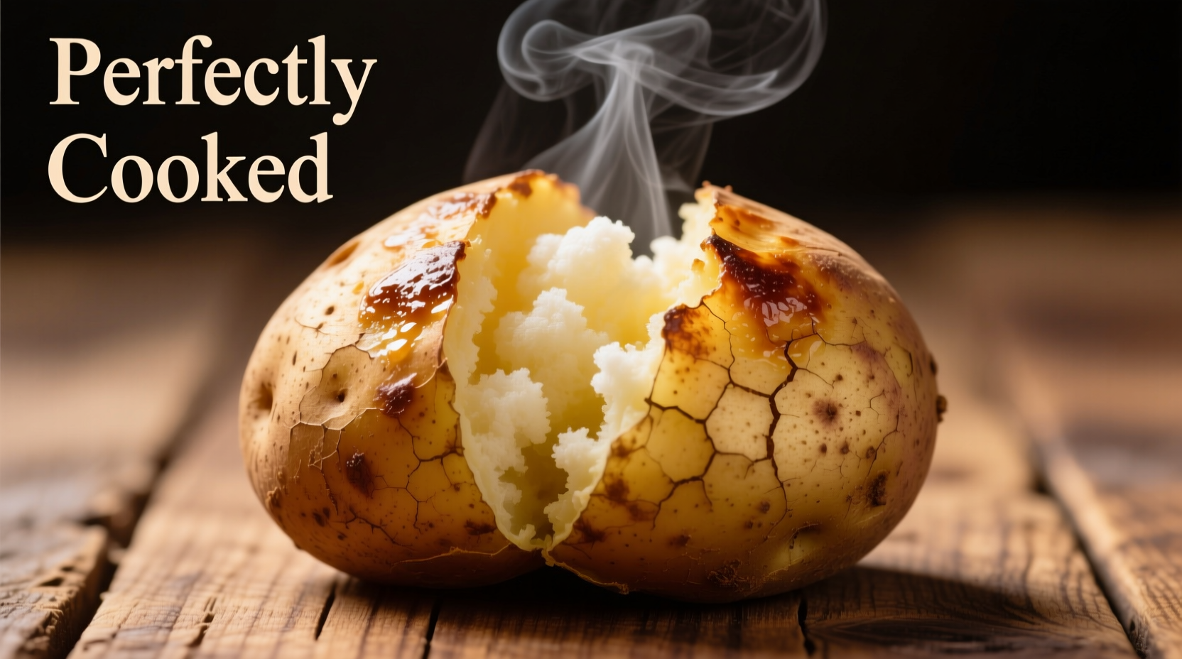 Perfectly cooked quick baked potato with fluffy interior