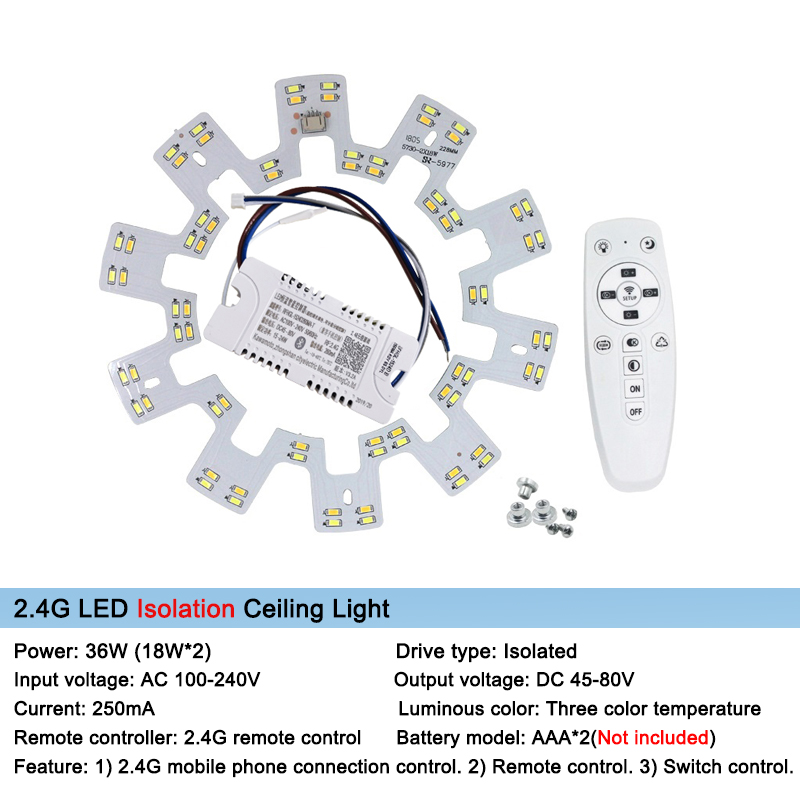 Smart 2.4G Deckenleuchter LED 5730 SMD Chip Ersatzlichtquelle Oberfläche mit Fernbedienung für Wohnzimmer Küche
