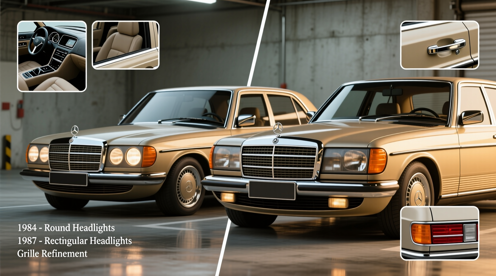 w126 1984 vs 1987 trim