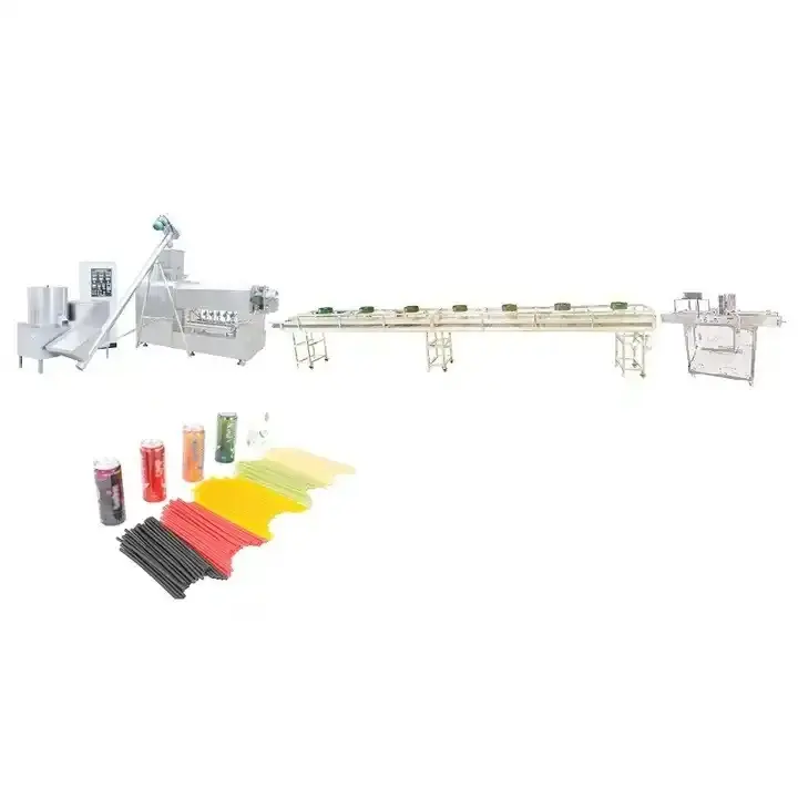 Extruded edible corn starch rice straw machine extruder & biodegradable straw making machine dryer