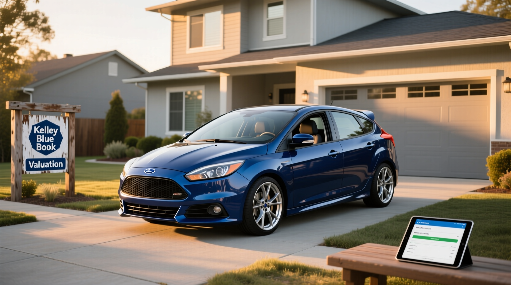 Side view of 2014 Ford Focus hatchback on road