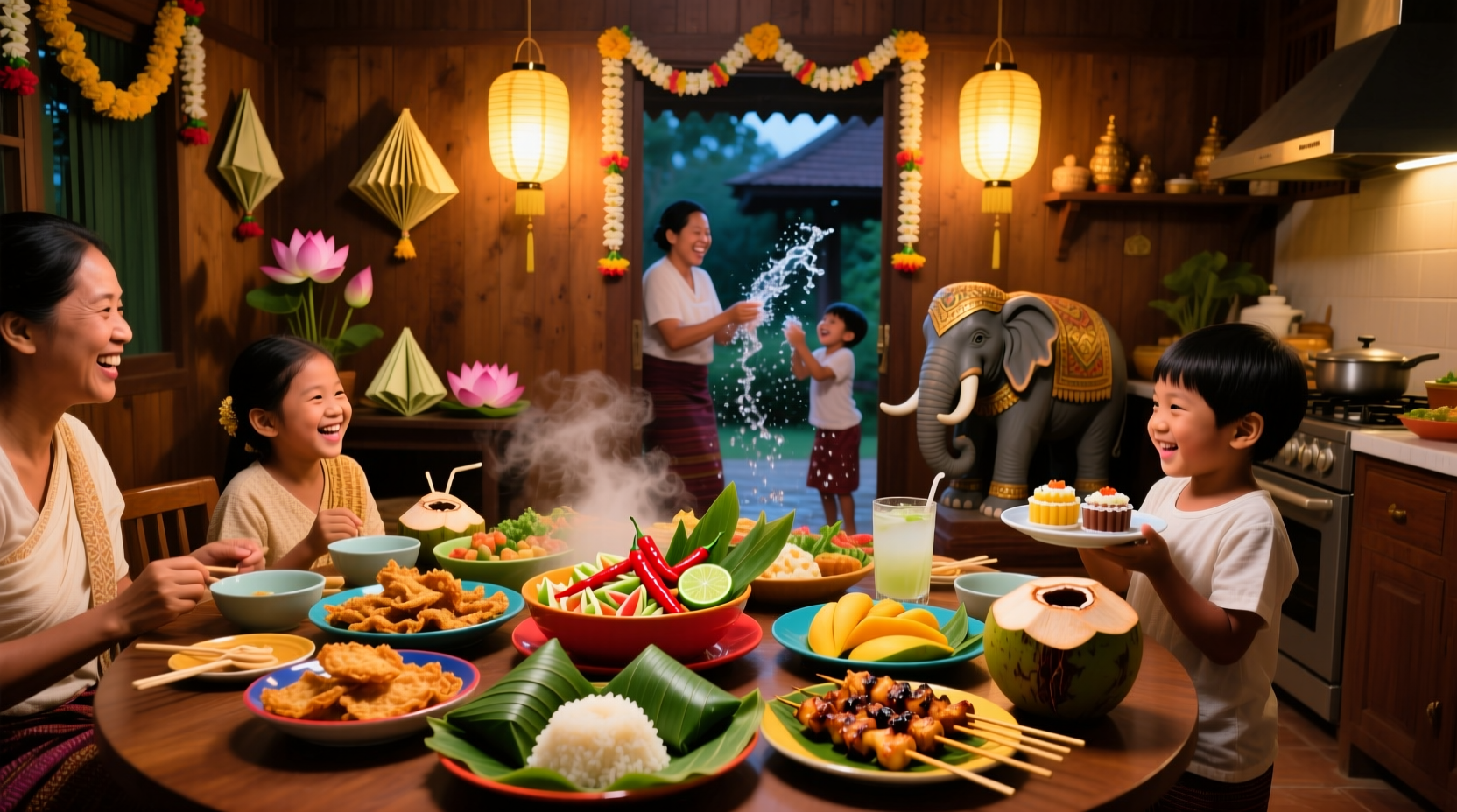 what do thai people eat on thai new year eve