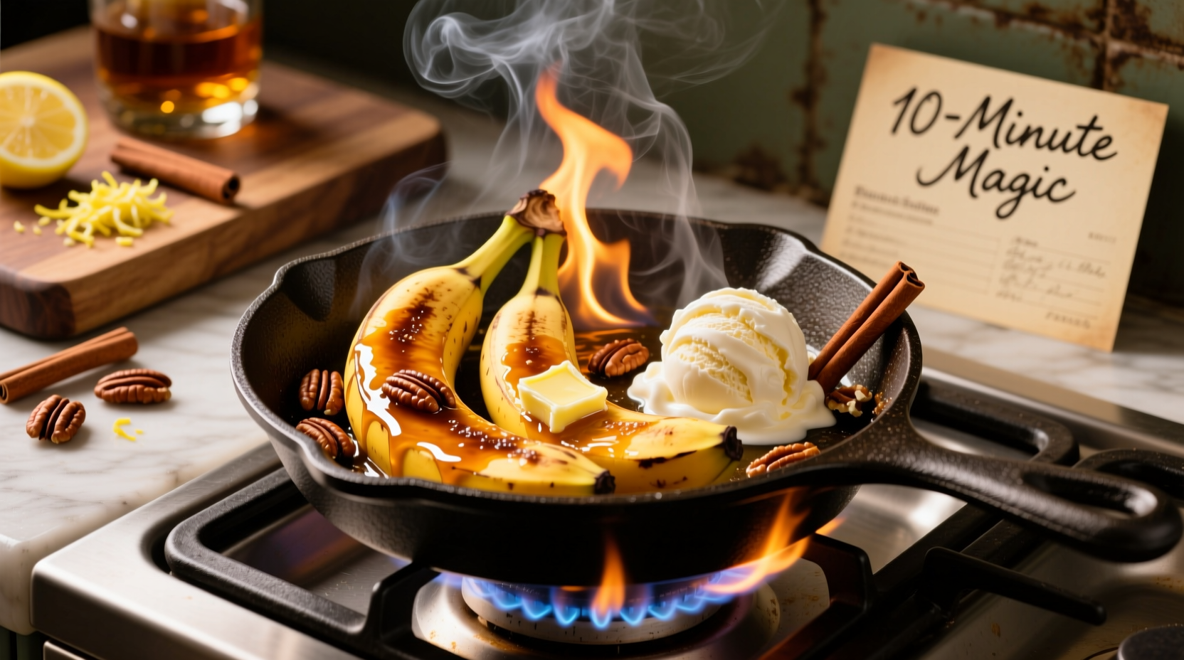 you can make this bananas foster in just 10 minutes